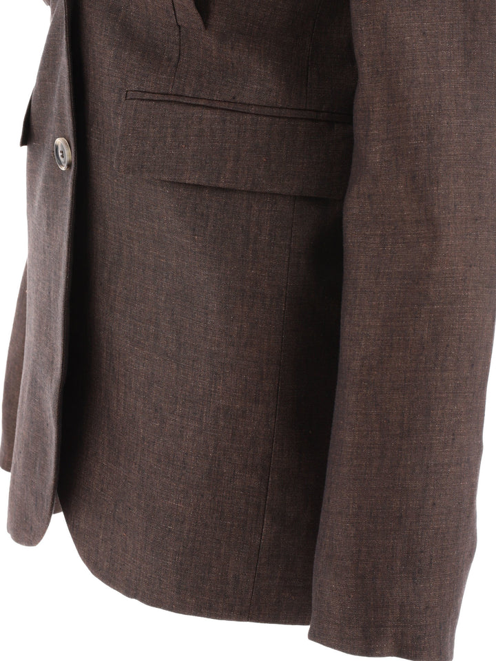 Loewe Linen Blazer Jackets and Coats - Brown | 4712b149851077c1c8afdf2a8dd30dd140c8007d