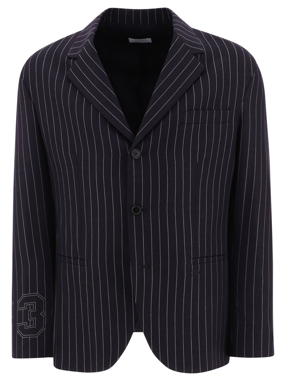 Off-White Pinstriped Blazer Jackets and Coats - Blue | d983d3b40ff276f3678966c903a2c4a0a6b96fab