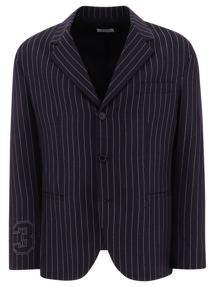 Off-White Pinstriped Blazer Jackets and Coats - Blue | d983d3b40ff276f3678966c903a2c4a0a6b96fab