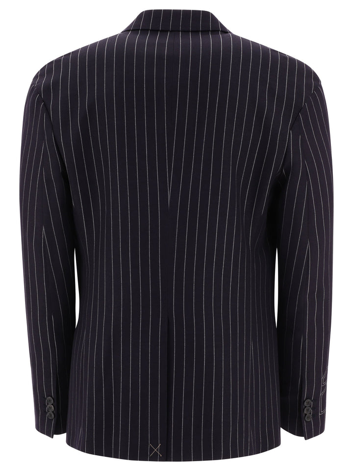 Off-White Pinstriped Blazer Jackets and Coats - Blue | 50a80ae303b1c92c3fae4fe26607dc39fa36aebe