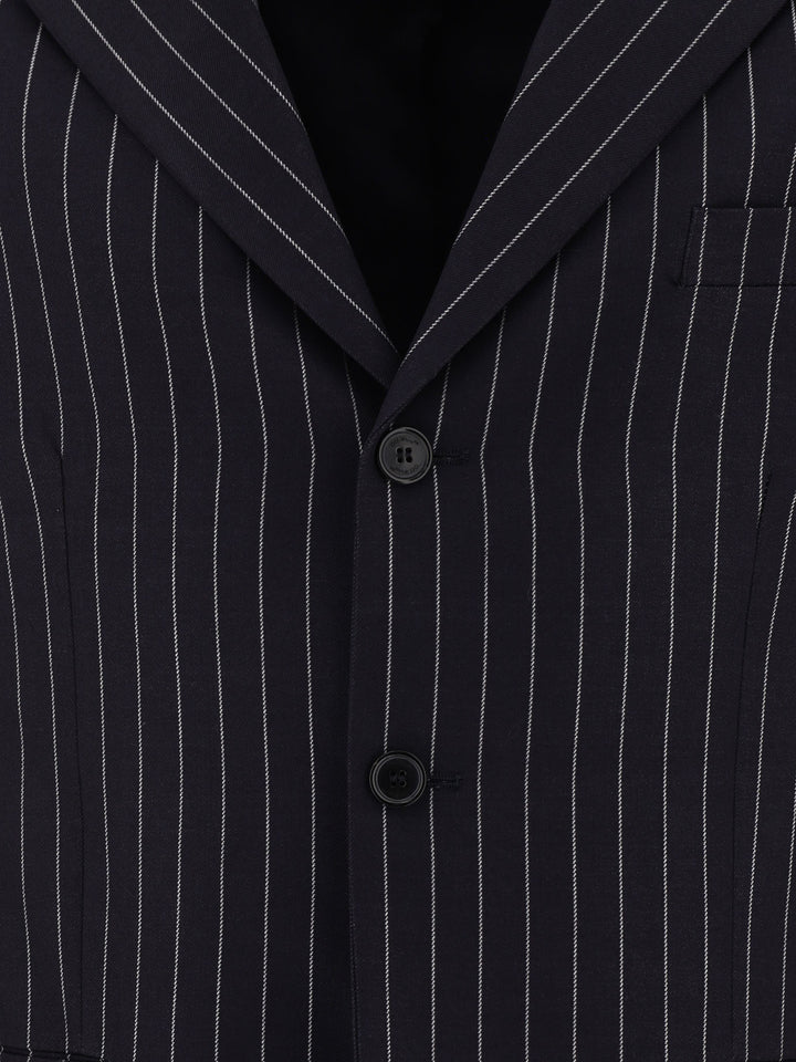 Off-White Pinstriped Blazer Jackets and Coats - Blue | af0303dc67be439aa464d8b88baca60acd6f55eb