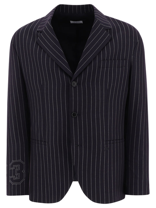 Pinstriped Blazer Jackets And Coats Blue