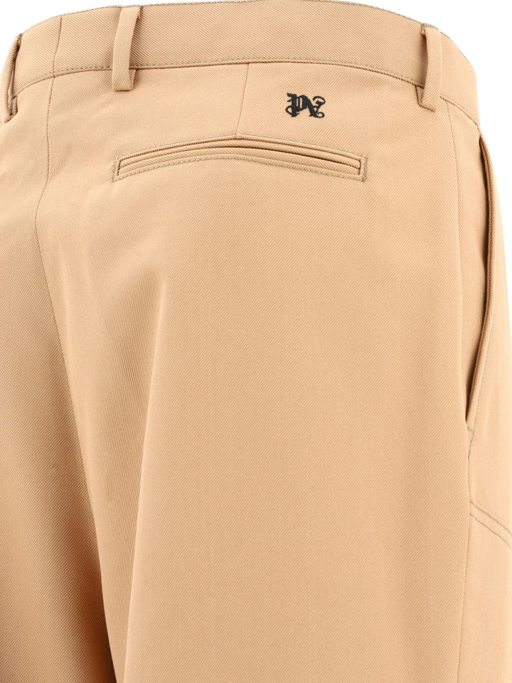 Palm Angels Monogram Trousers - Beige | 0270f743b5fadab1af16b6f9ade20b6237f546d8