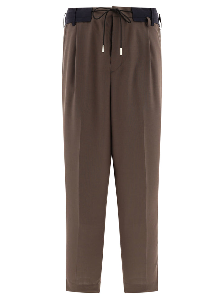 Sacai Tapered Drawstring Trousers - Green | 25b3966830a79d1c6ed80e352bee692e9e1e8fd8