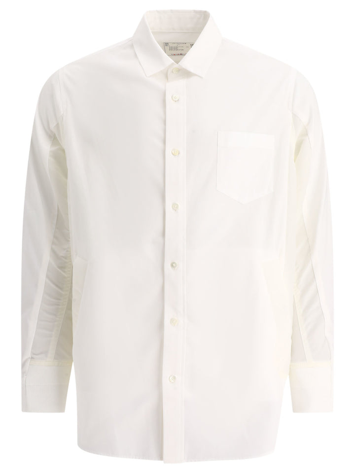 Sacai Poplin Shirt Shirts - White | 3cbf658024b9ead4aff3e1f2e6ece2316dfebc3e