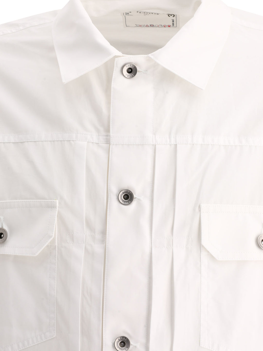 Sacai Thomas Mason Shirts - White | 90104aa8e1e86bd4cdba39903cf6425007c0a65e