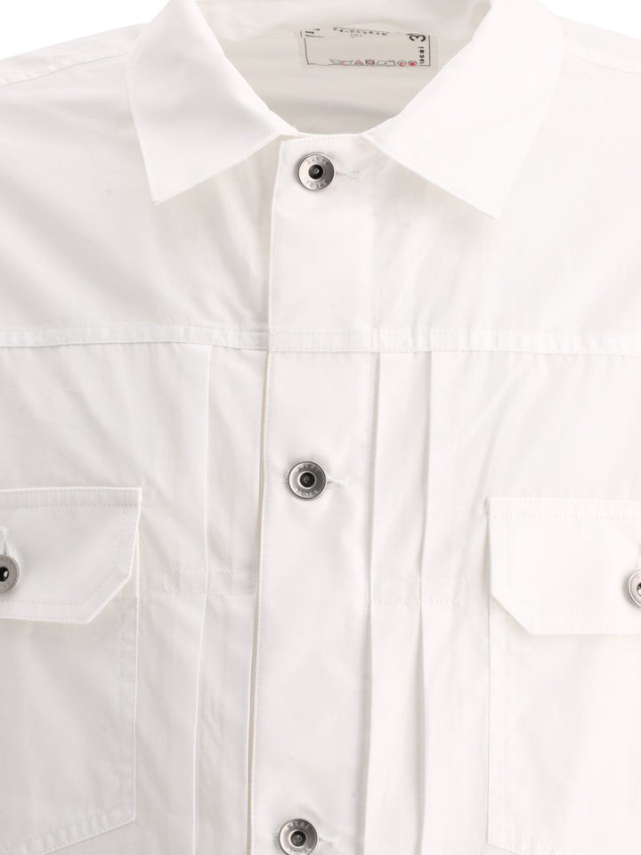 Sacai Thomas Mason Shirts - White | 90104aa8e1e86bd4cdba39903cf6425007c0a65e
