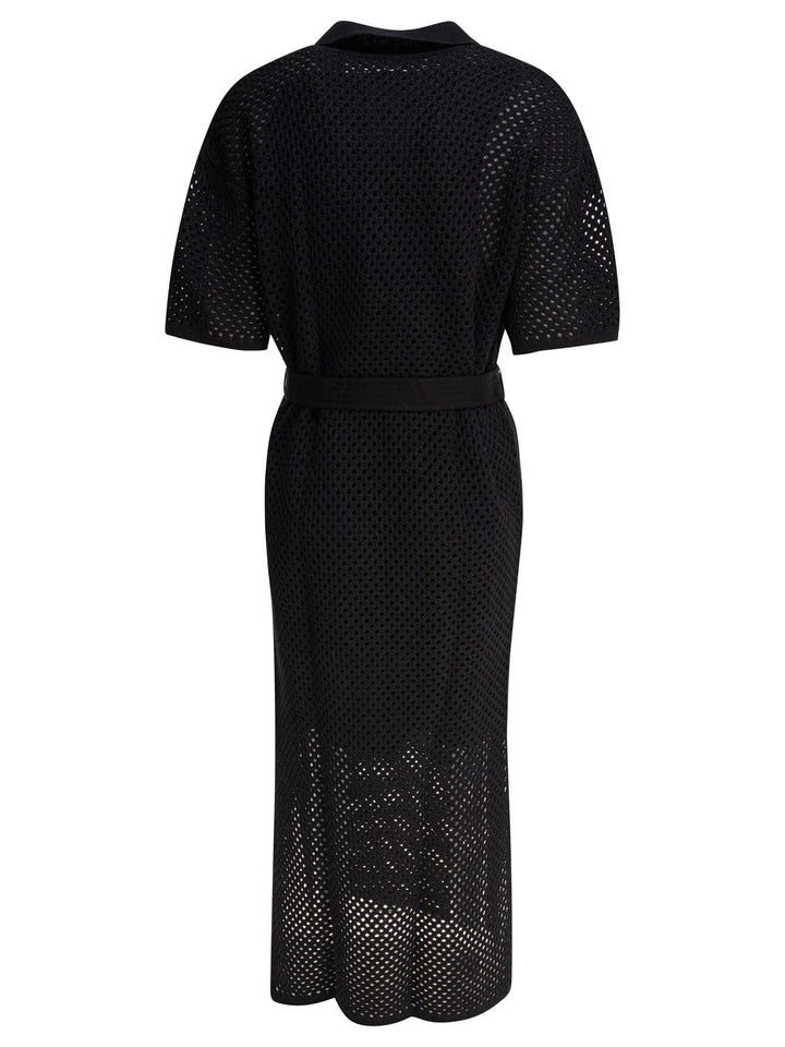 Brunello Cucinelli Abito All'uncinetto Con Cintura Dresses - Black | a1f8952e304269140da6e1518a0116d138a77b5f