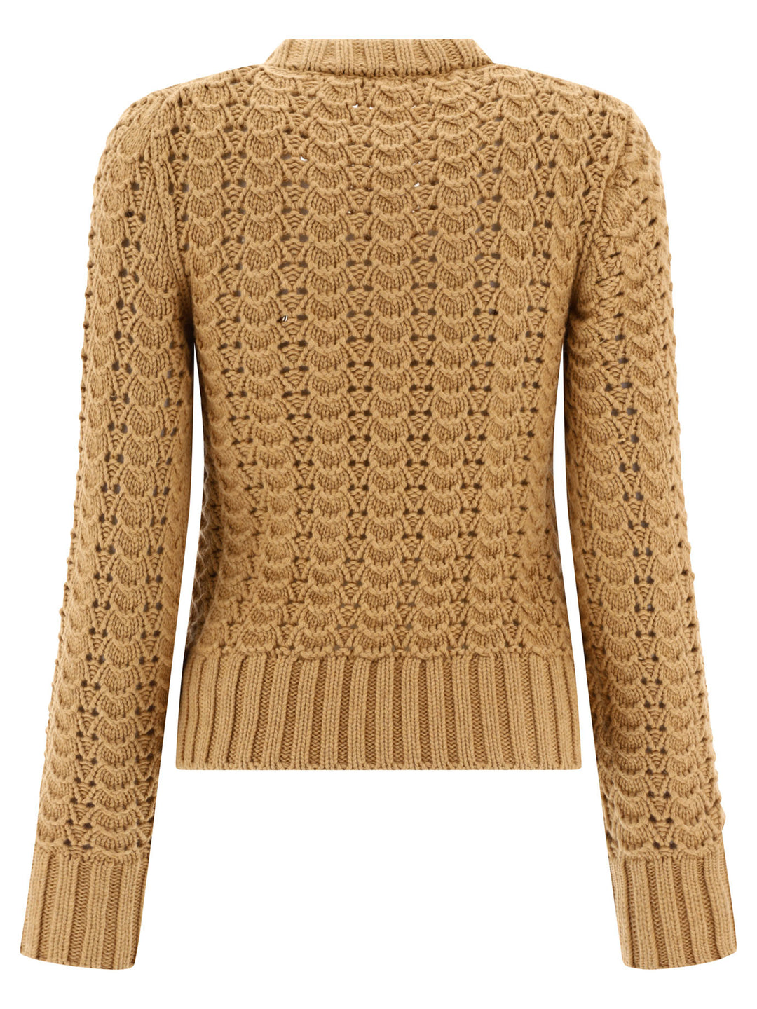 Aspesi Maglione Girocollo In Maglia Pointelle Knitwear - Brown | 8f94bfb361862ad15de3885be8b950449d581cbf