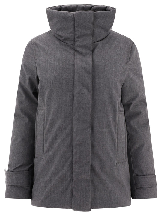 Giacca Con Collo Alto Jackets And Coats Grey