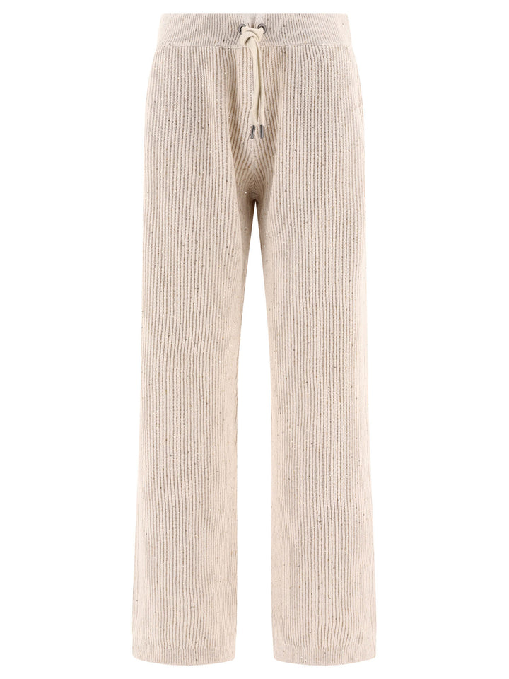 Brunello Cucinelli Pantaloni A Coste Impreziositi Da Paillettes Trousers - Beige | 5cd6621f0a7914d8dc340f032596cb54e5315f62
