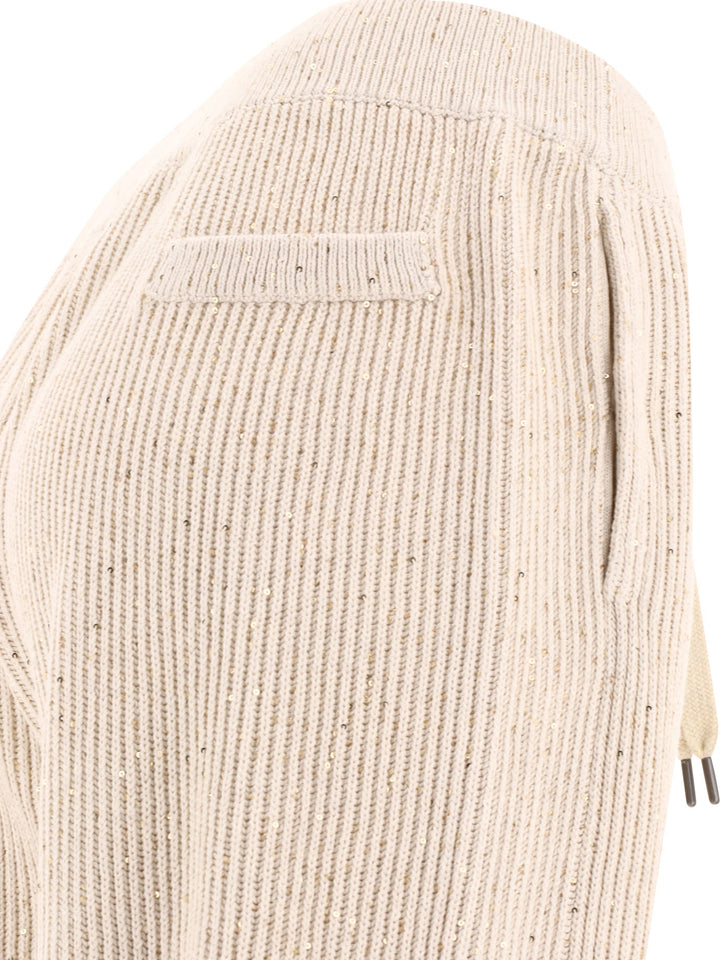 Brunello Cucinelli Pantaloni A Coste Impreziositi Da Paillettes Trousers - Beige | 0a34227bccb9a44db6a7d81822bb4845af64098d