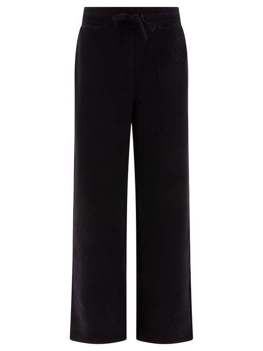 Pantaloni In Jersey Di Cotone Con Ricamo Trousers Black