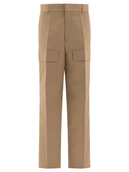Pantalone Cargo A Gamba Larga Trousers Beige