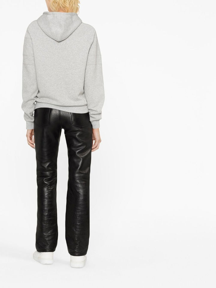 Saint Laurent Felpa In Cotone Con Logo Ricamato Sweatshirts - Grey | b87860086e7dd7ba71b51943fdddf550adad1210