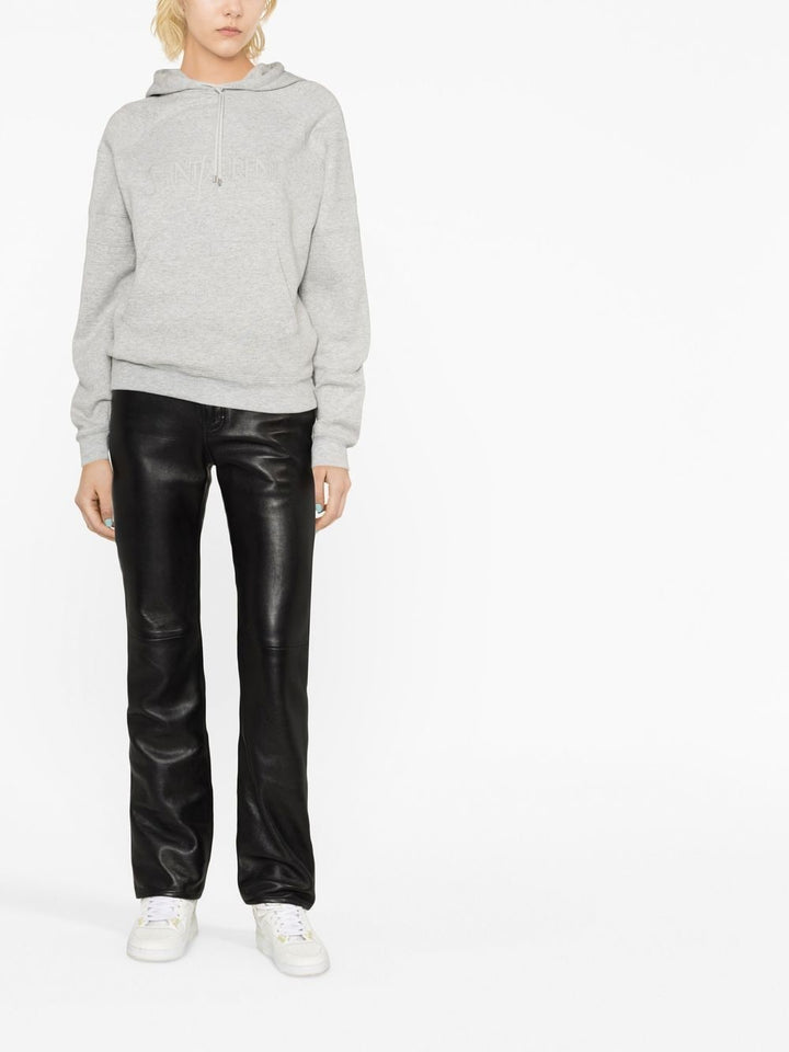 Saint Laurent Felpa In Cotone Con Logo Ricamato Sweatshirts - Grey | b20064a24fc23ba5343b42764c04a325ede5e9df