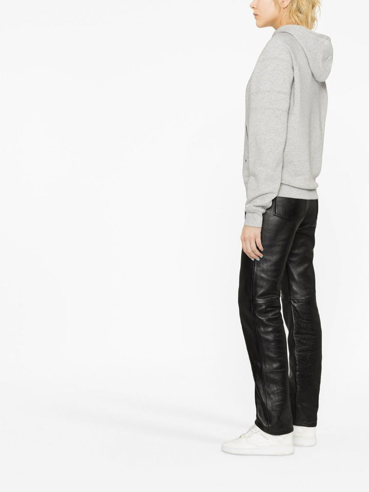 Saint Laurent Felpa In Cotone Con Logo Ricamato Sweatshirts - Grey | 61e3902700b6f85a02f2d95dc7655c42bd90082f