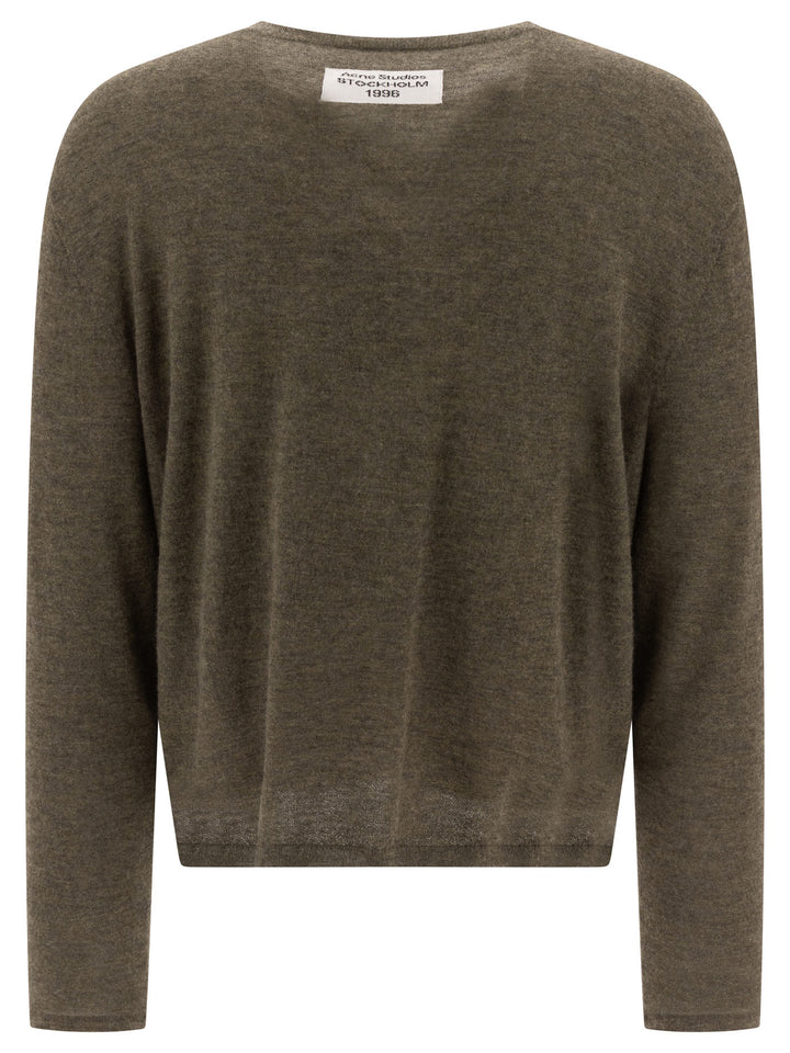 Acne Studios Cashmere Crewneck Sweater Knitwear - Green | 43c575b4f90a9dfdbd9fb8c7ffb0d86c09f73d3b