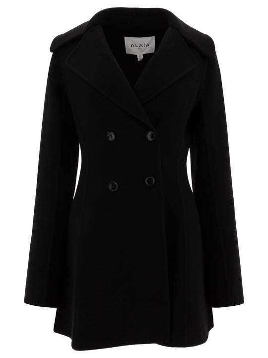 Double-Breasted Coat Jackets And Coats Black
