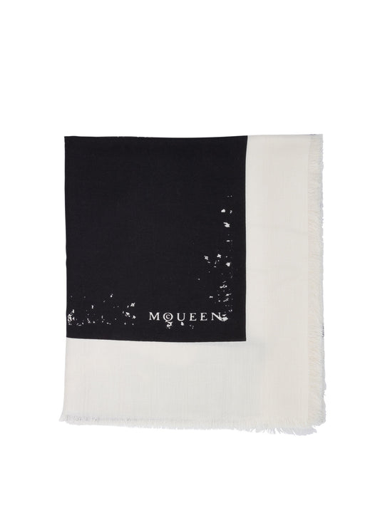 Scarf With Logo Mcqueen Sciarpe & Foulard White