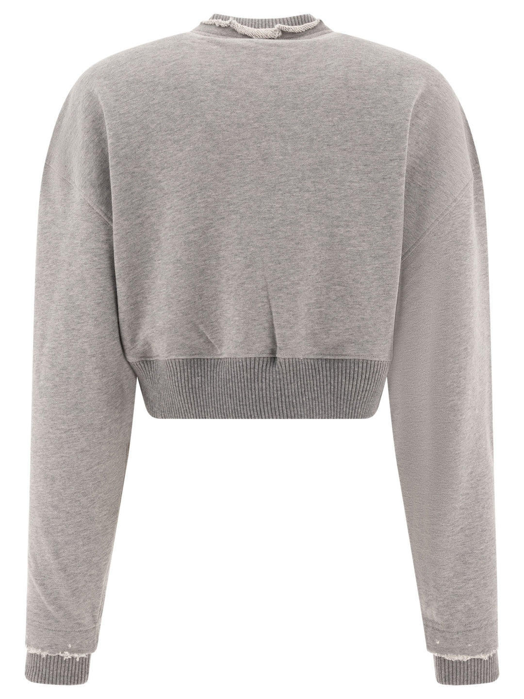 Alexander Mcqueen Cropped Sweatshirt With Mcqueen Logo Sweatshirts - Grey | d1abae3cecbf5555dbb8674f3ef1ddf59bebcbb5