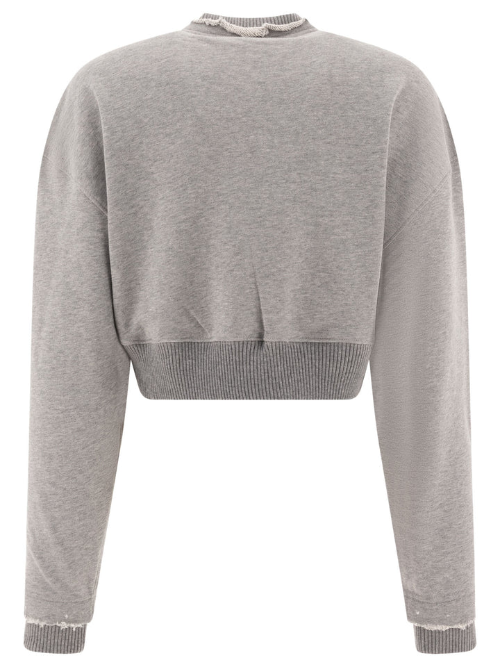 Alexander Mcqueen Cropped Sweatshirt With Mcqueen Logo Sweatshirts - Grey | d1abae3cecbf5555dbb8674f3ef1ddf59bebcbb5