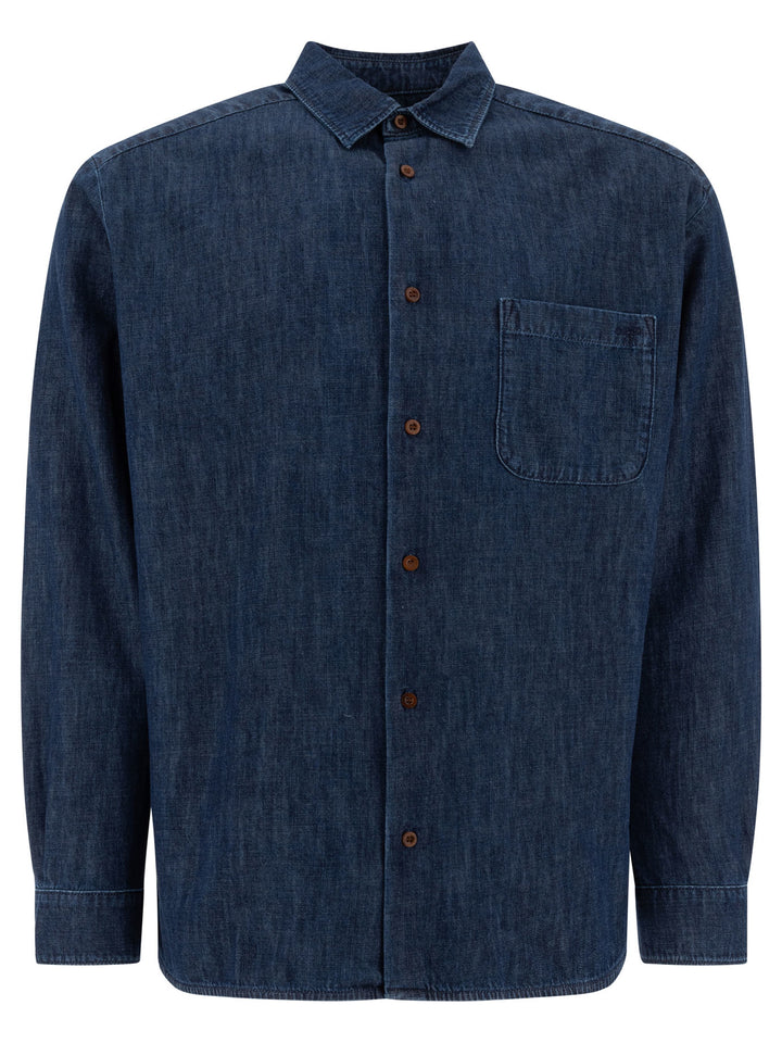 A.P.C. Malo Logo Shirt Shirts - Blue | b9d7aec1bb0ac0f86e2fa76b81b0afd44c221a1d