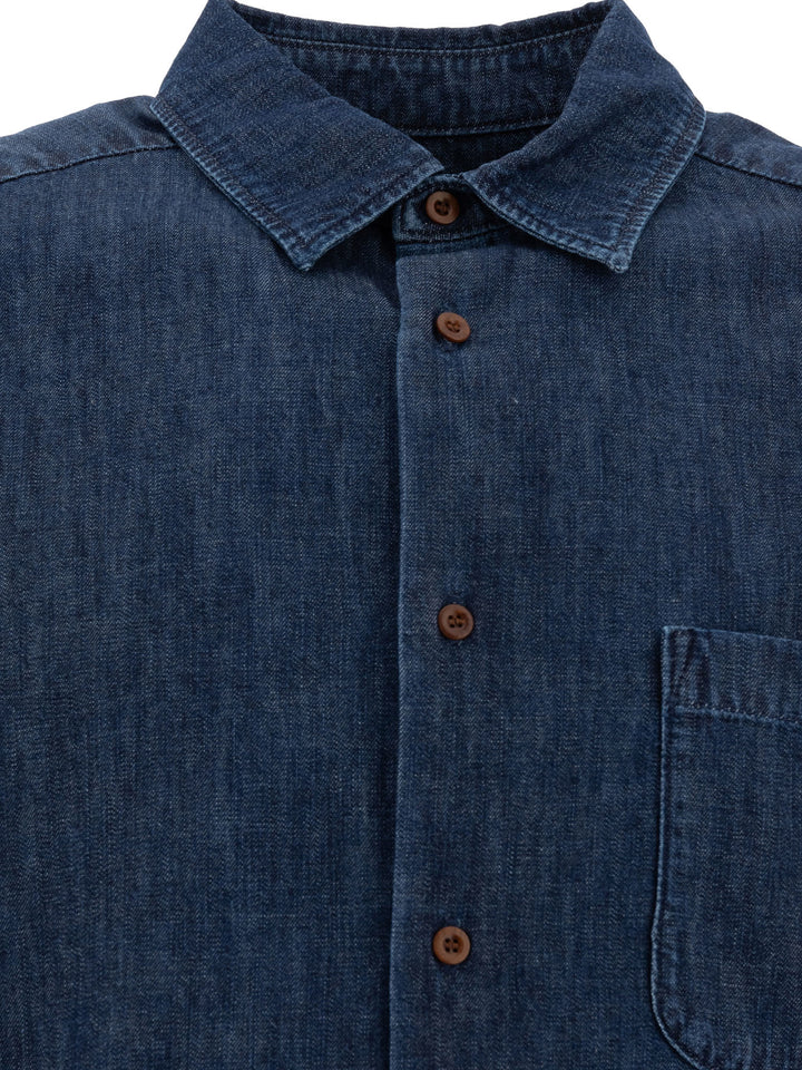 A.P.C. Malo Logo Shirt Shirts - Blue | a23ee399f98d31af32734baea61b9bdb544cfa0a