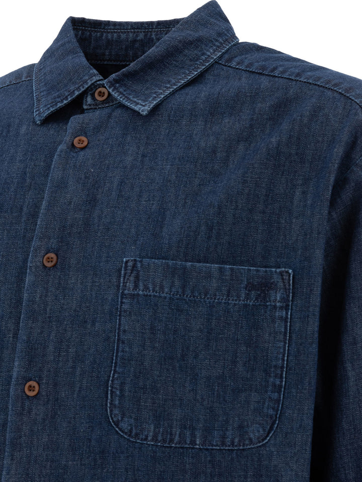 A.P.C. Malo Logo Shirt Shirts - Blue | a98515aefa3341ceac9b7368b002544e7bd68198