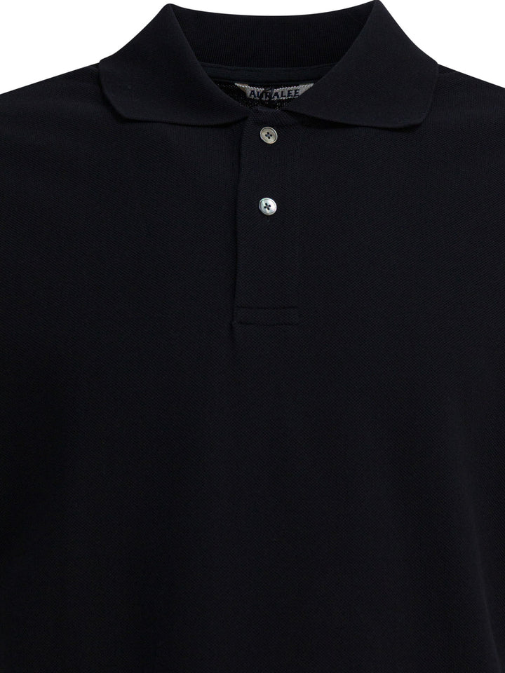 Auralee Heavy Cotton Polo Shirt Polo shirts - Blue | 8713801e1b2bbf256faa293cb06543c0e45007f9