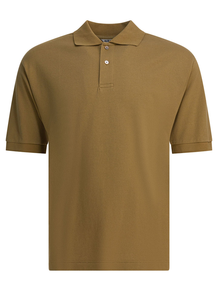 Auralee Heavy Cotton Polo Shirt Polo shirts - Beige | 5ddda177988e5a8191f151bdc62a29e372572126