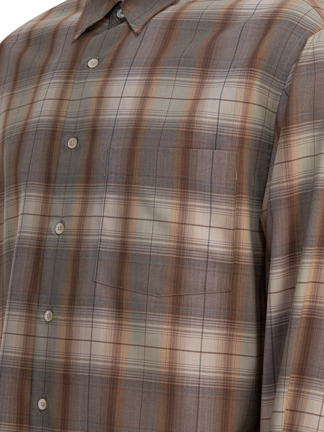 Auralee Check Wool Shirt Shirts - Beige | b9745e8a327611407d5490a6a5c2866f66ae63ec