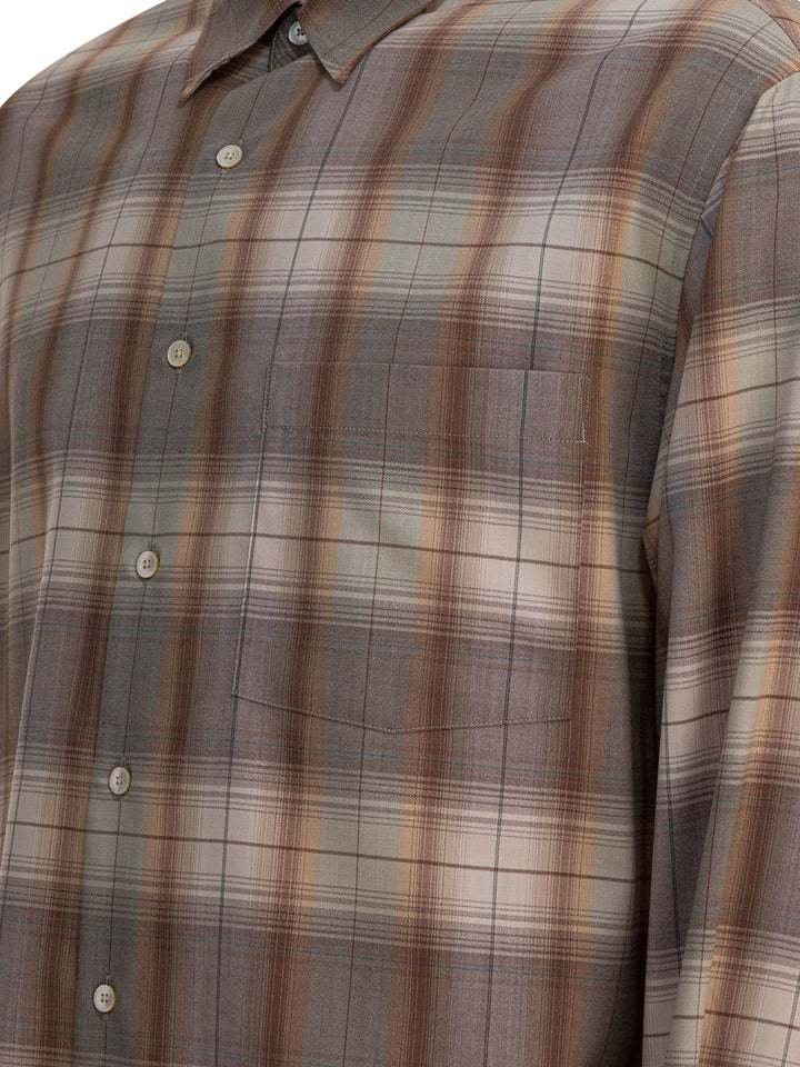 Auralee Check Wool Shirt Shirts - Beige | b9745e8a327611407d5490a6a5c2866f66ae63ec