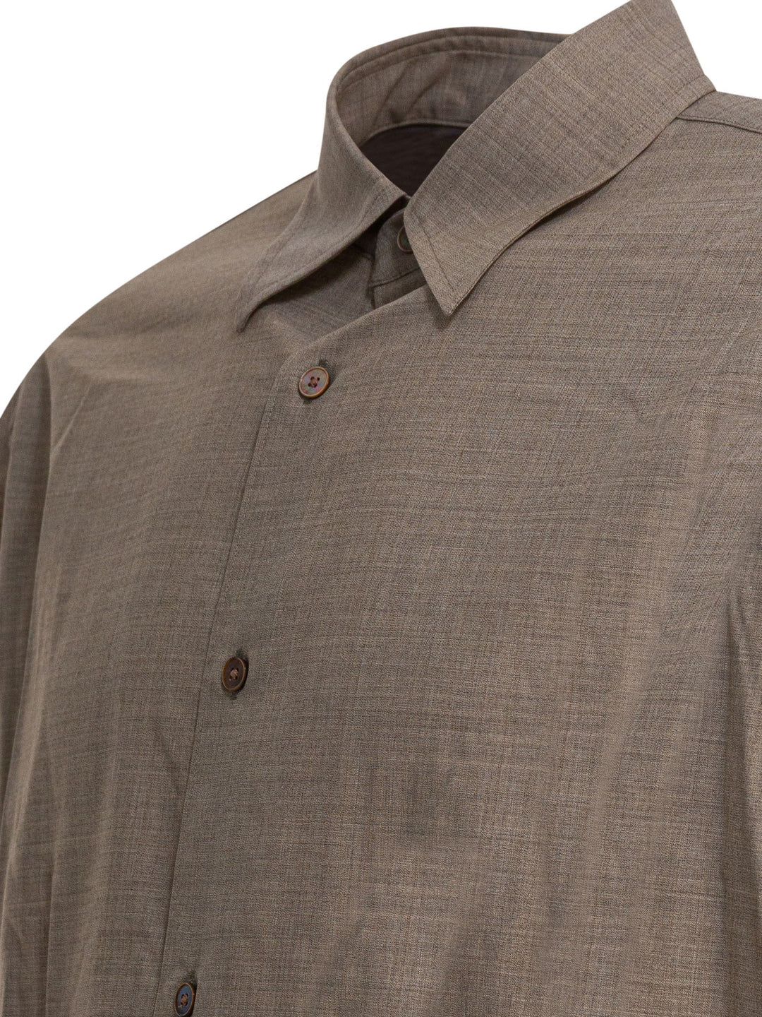 Auralee Tropical Wool Shirt Shirts - Beige | 0f4f1bc24d19df00c5427d1e6adcd41a47923ab7