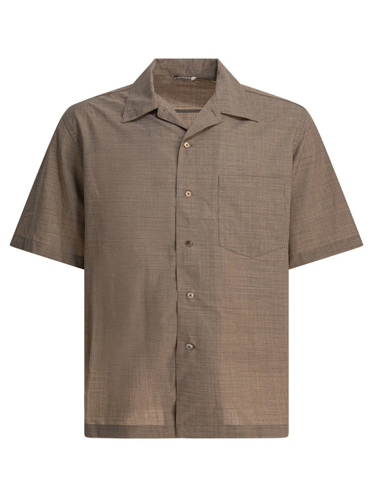 Tropical Wool Shirt Shirts Beige
