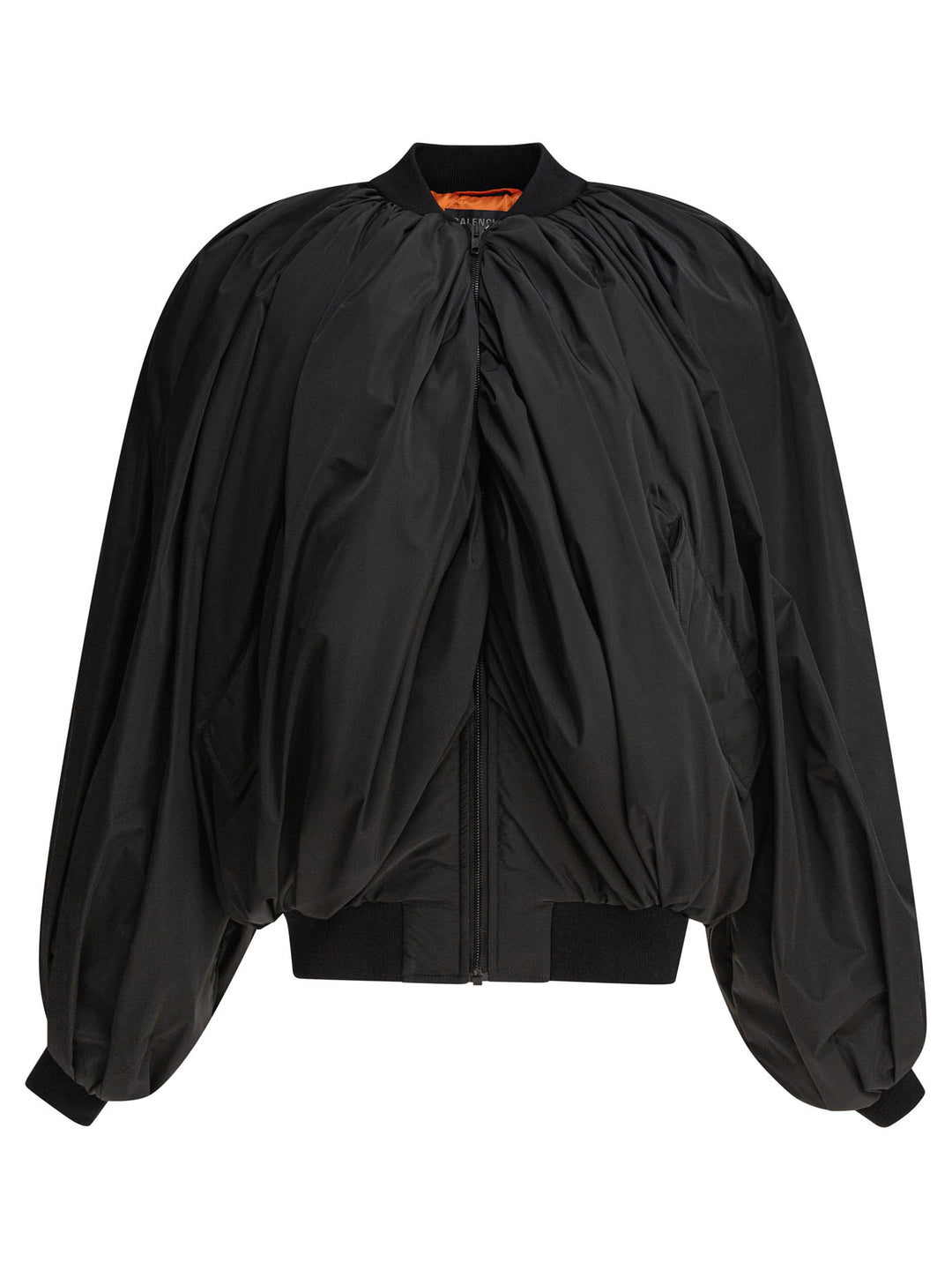 Balenciaga Draped Bomber Jacket Jackets and Coats - Black | 76f8ef2ae8f84680dad6d980f1c4aa65ac060469