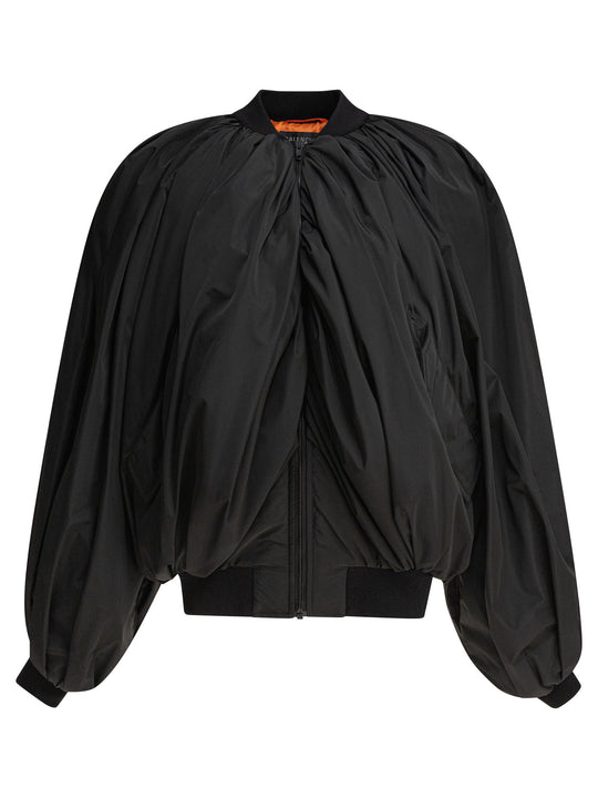 Draped Bomber Jacket Jackets And Coats Black