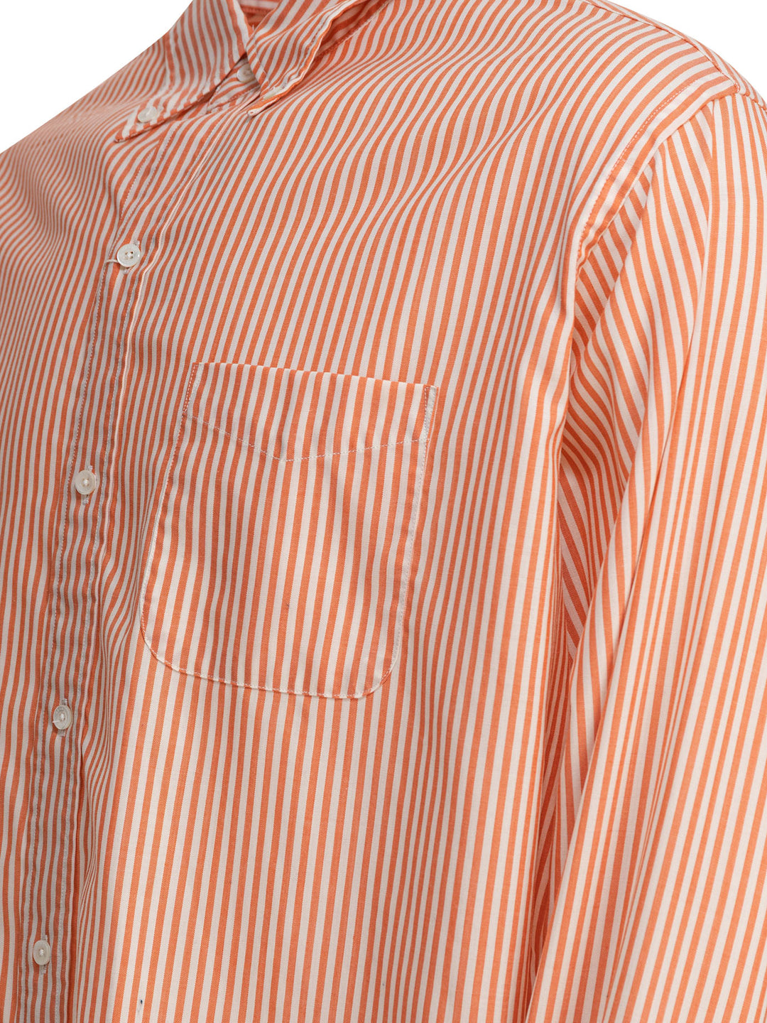 Beams Plus Wool Stripe Shirts - Orange | e23b929dc13bc262b1bf475dfb39d154f7af51af