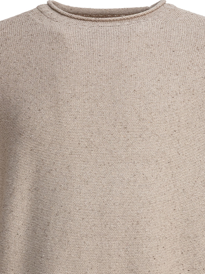 Beams Plus Round Neck Roll Sweater Knitwear - Beige | 86ec2ddb3aba13debd300a97f4c374c4a279d876