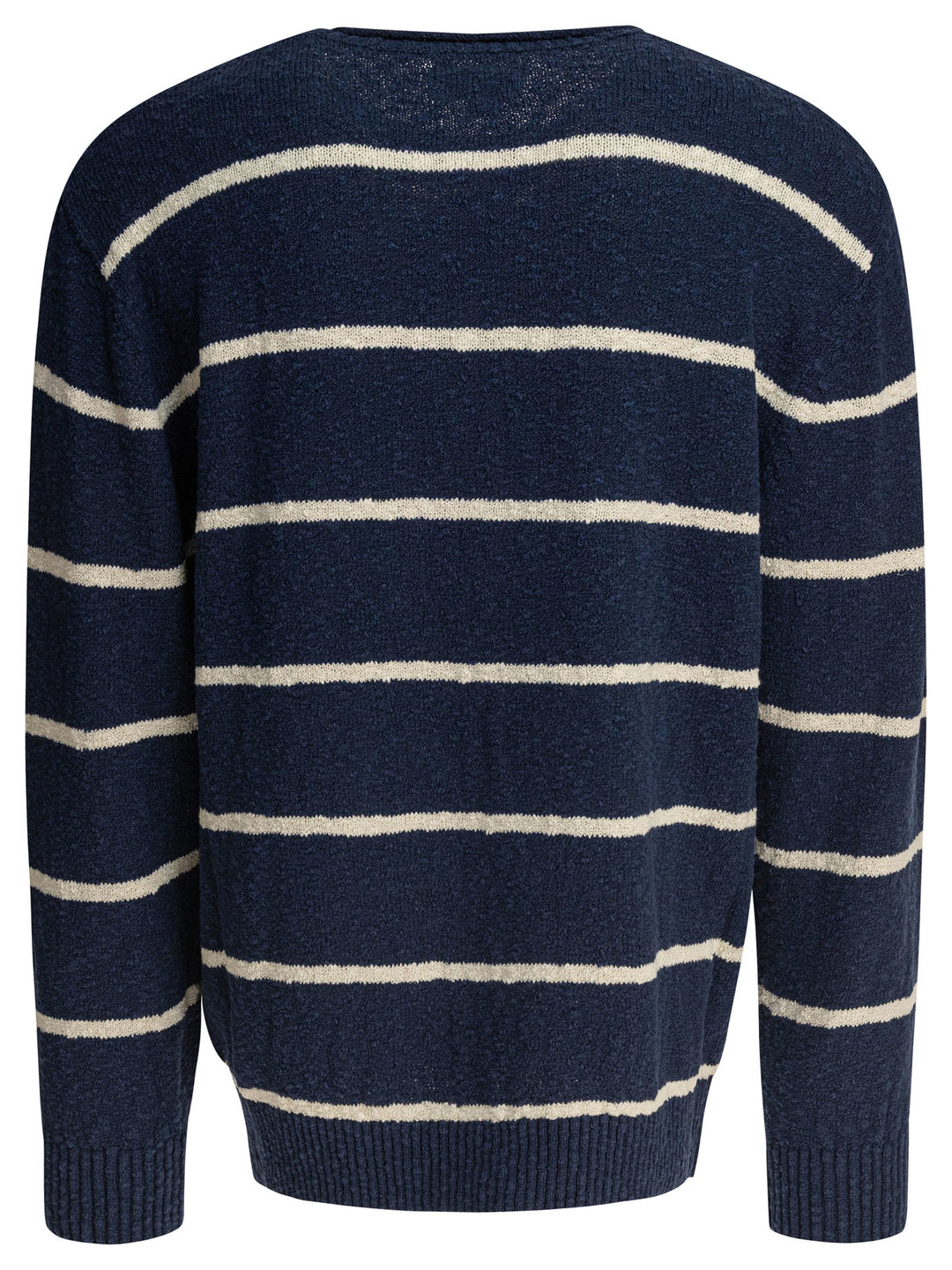 Beams Plus Striped Crewneck Sweater Knitwear - Blue | 516b0d02465ef1ae8f1b010c1b6932fd104fcf04