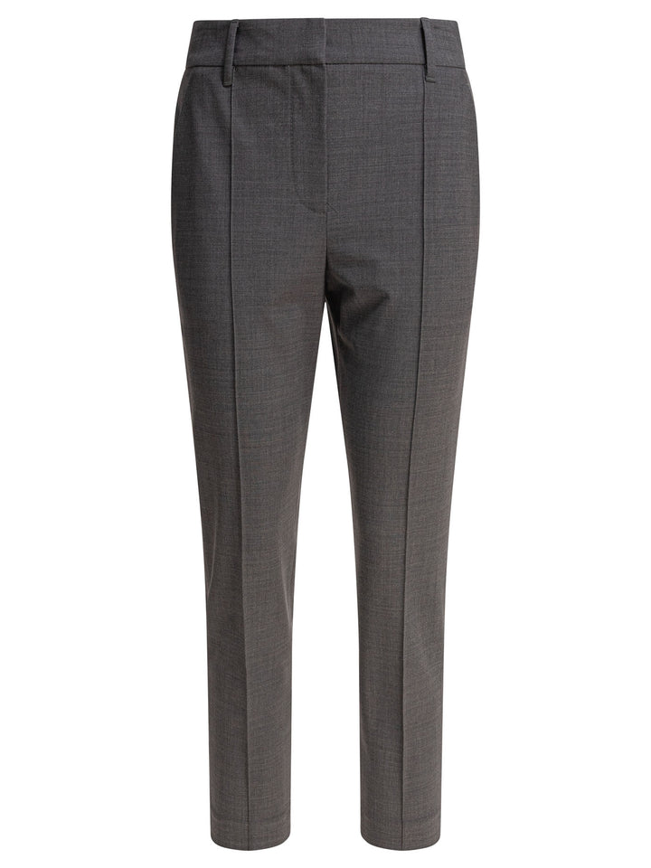 Brunello Cucinelli Wool Pants Trousers - Grey | 94a88f8647d1a63ceabb74d56b075cac10d8e99d