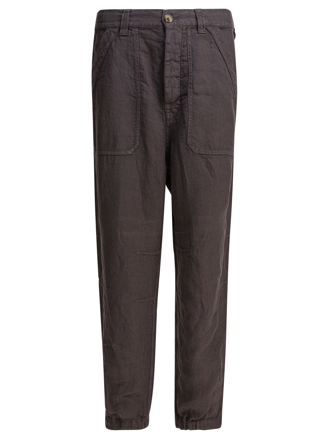 Brunello Cucinelli Relaxed Fit Pants In Linen Gabardine Trousers - Brown | 652b65f173c5fd13e2e5ff77ba2fc9027a47ee03