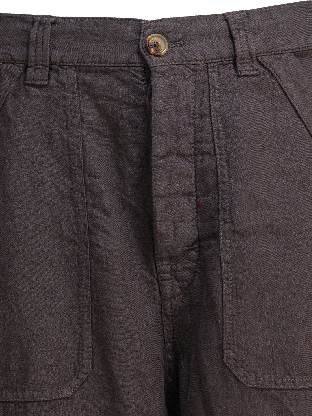 Brunello Cucinelli Relaxed Fit Pants In Linen Gabardine Trousers - Brown | 6f142676fbeb12019b20f09738af0a3fbda1e89b