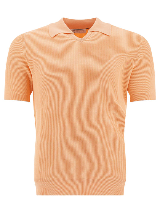 Linen And Cotton Polo Shirt Polo Shirts Orange