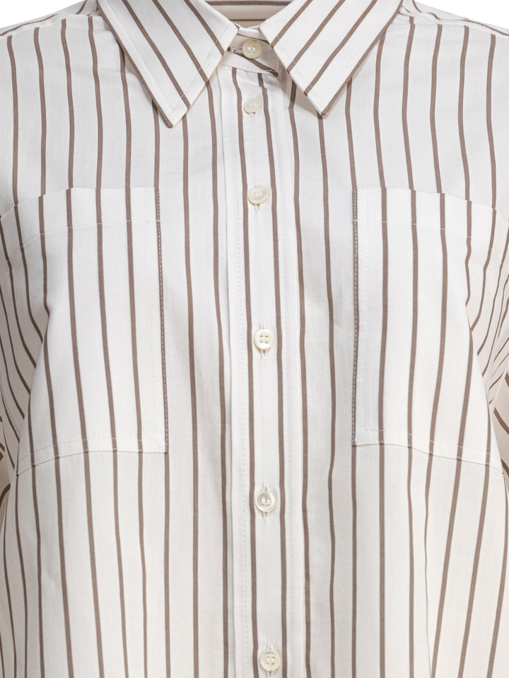 Brunello Cucinelli Cotton Twill Shirt With Shiny Cuffs Shirts - White | 0b78149529dec60f5076827d4072e55a8a719a5d