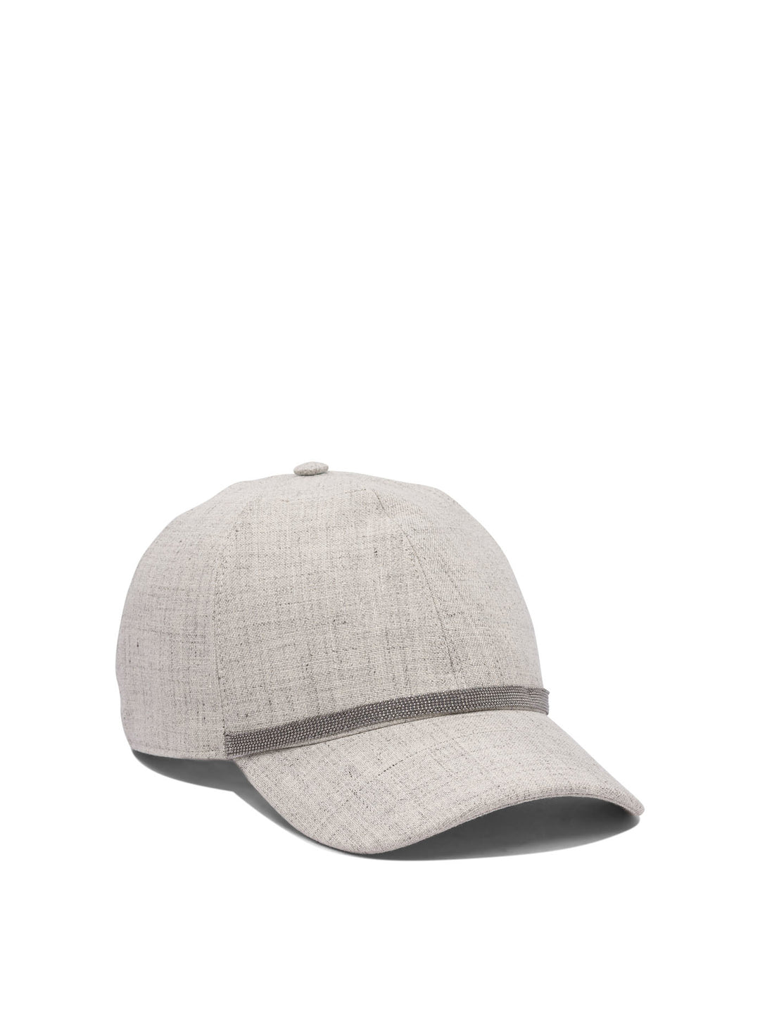 Brunello Cucinelli Linen Baseball Hat With Shiny Band Hats - Grey | 6daee382458a5b8be828f1505fd35bef4861149b