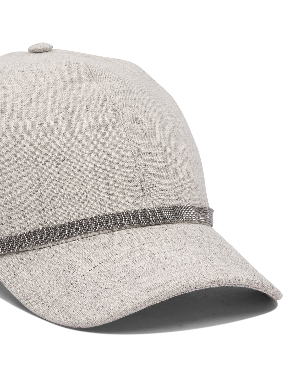 Brunello Cucinelli Linen Baseball Hat With Shiny Band Hats - Grey | e4c9e3a2a0a880b4b8dc2b9039eec09d44af5500