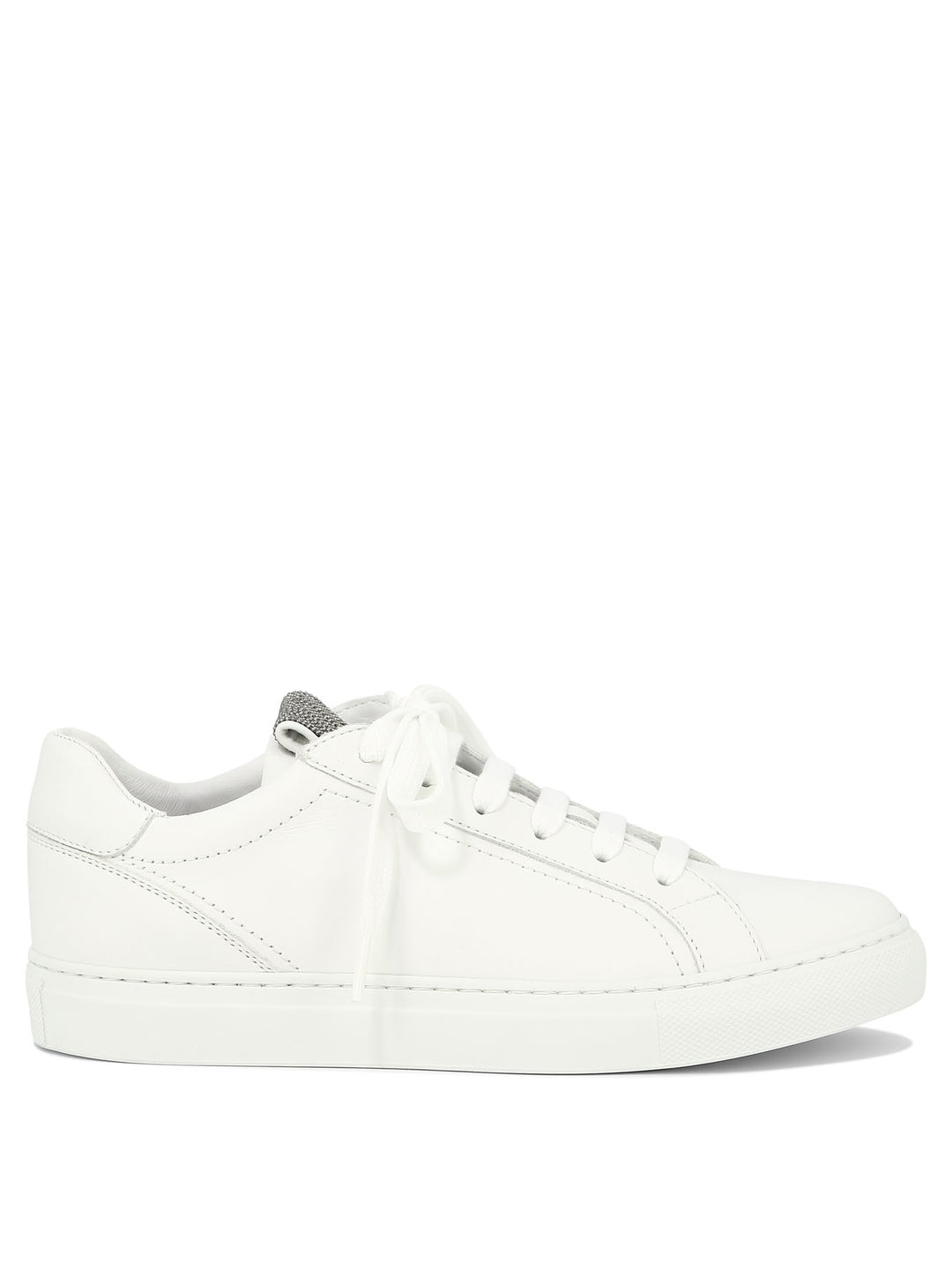 Brunello Cucinelli Mat Calf Sneaker With Precious Detail Sneakers & Slip-On - White | 7f1e992546c68ee287cbff2b32a5bd6d4fc54407