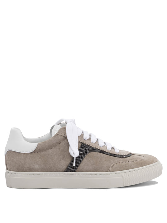Suede Sneakers With Monil Detailing Sneakers & Slip-On Grey