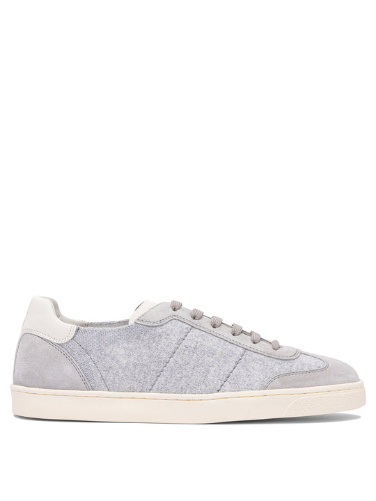 Cotton Knit, Suede And Soft Calf Sneakers Sneakers & Slip-On Grey